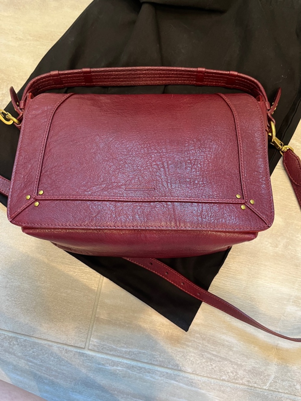 Jerome Dreyfuss Medium Pepito bag Bordeaux handbag crossbody - Picture 2 of 12